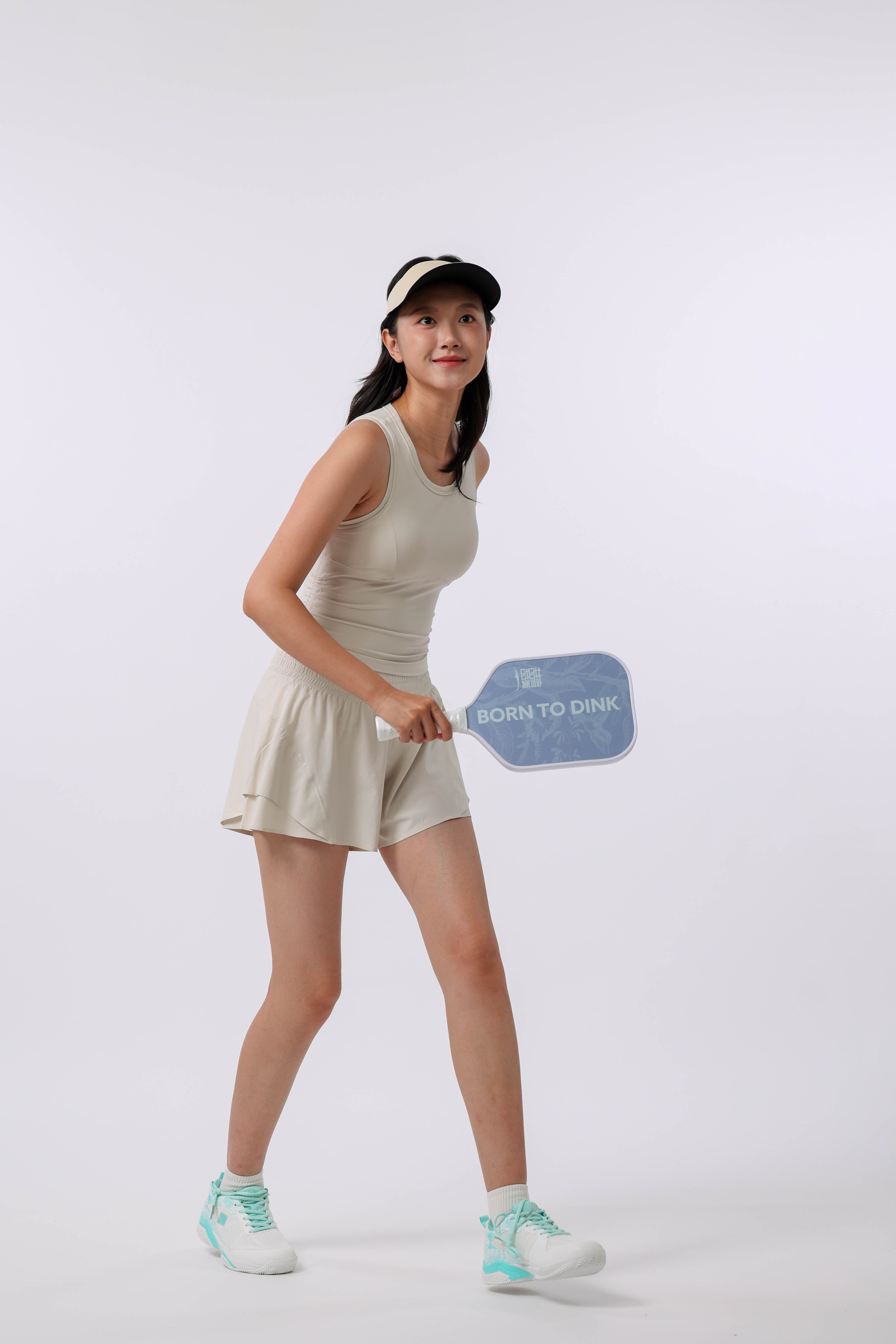 女士时尚运动短裤(象牙白)