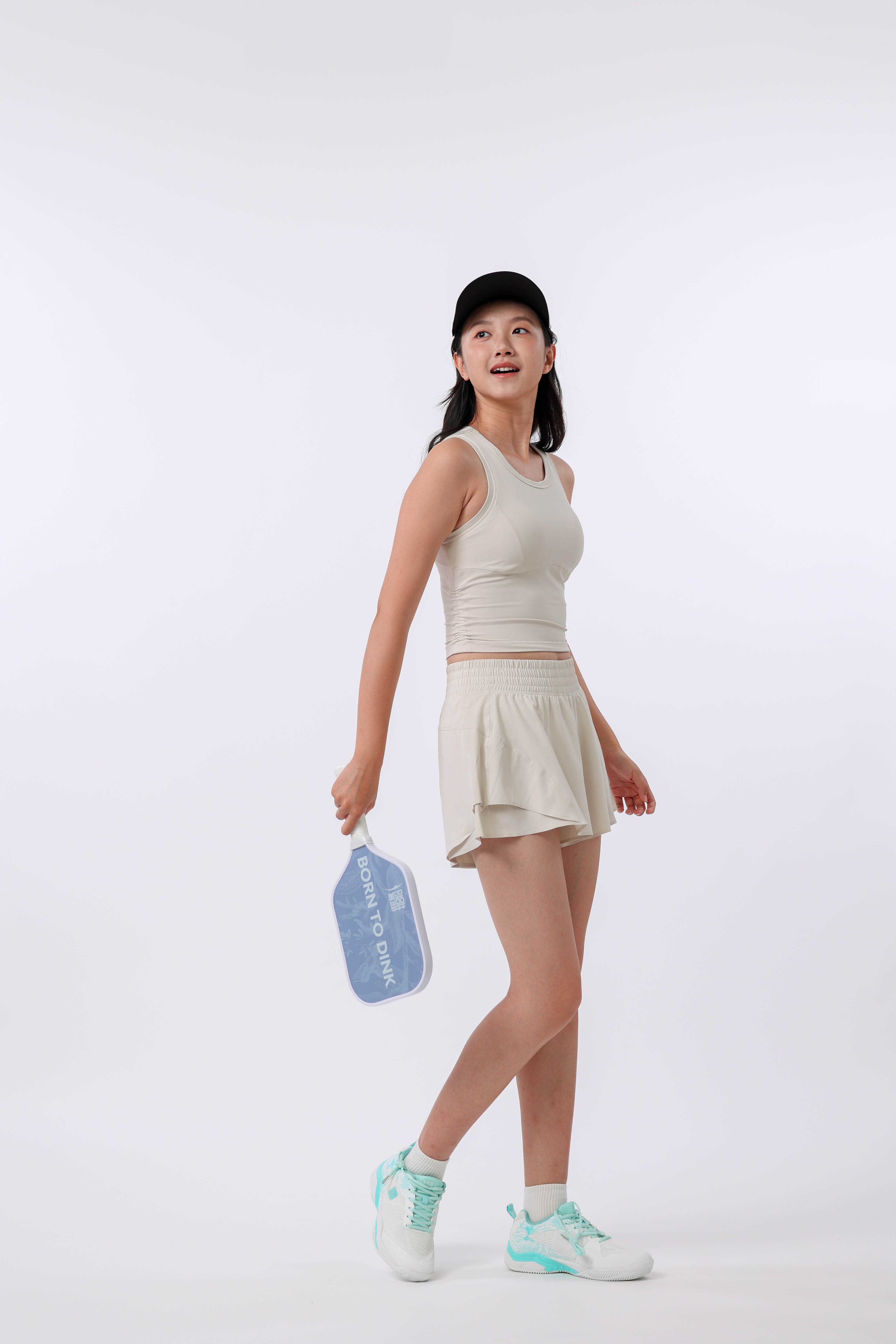 女士时尚运动短裤(象牙白)